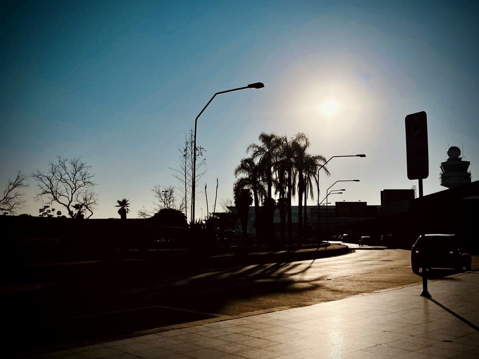 Brazilian street at sunset