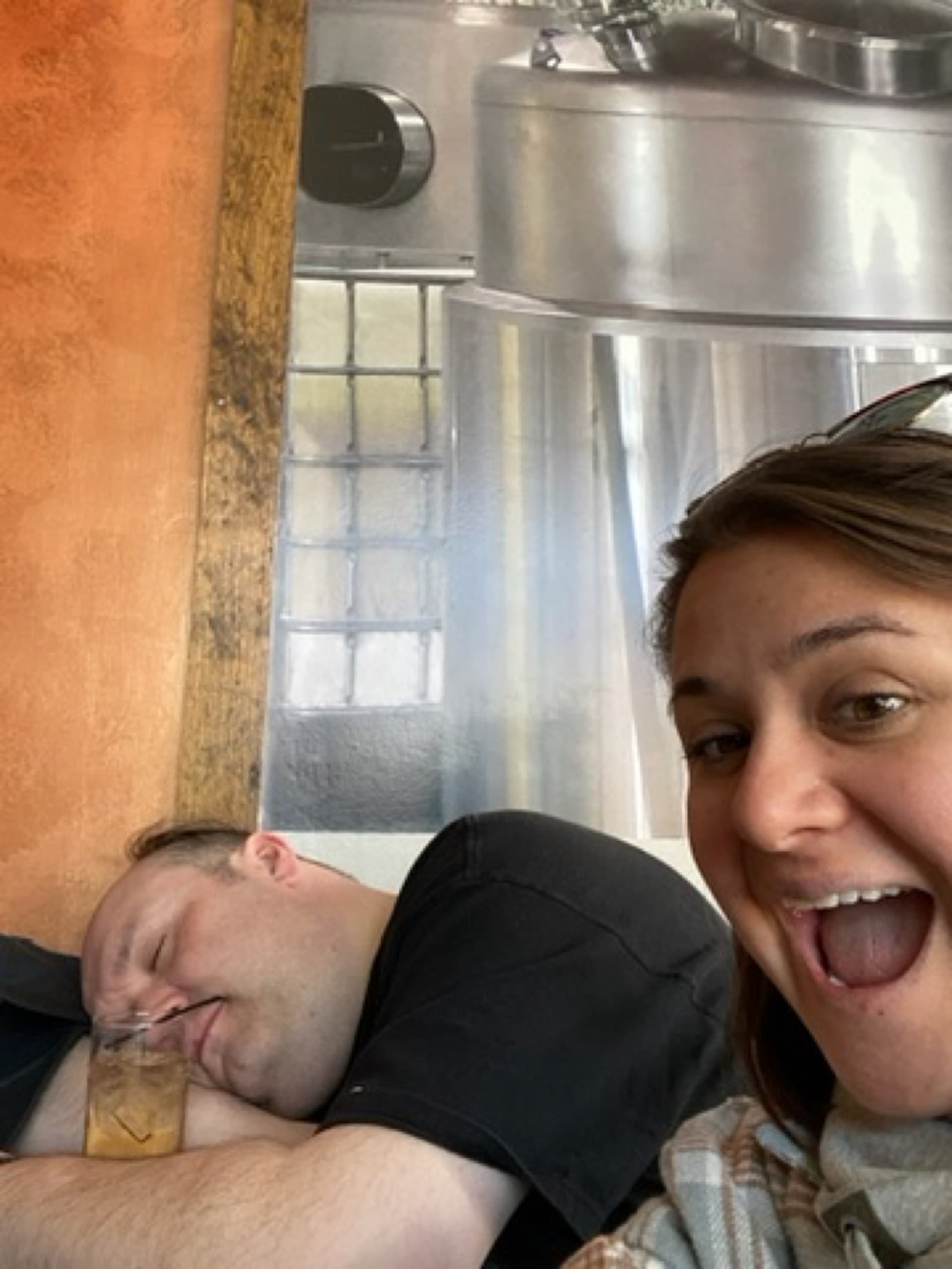 Sara documenting the aftermath at a Buffalo brewery