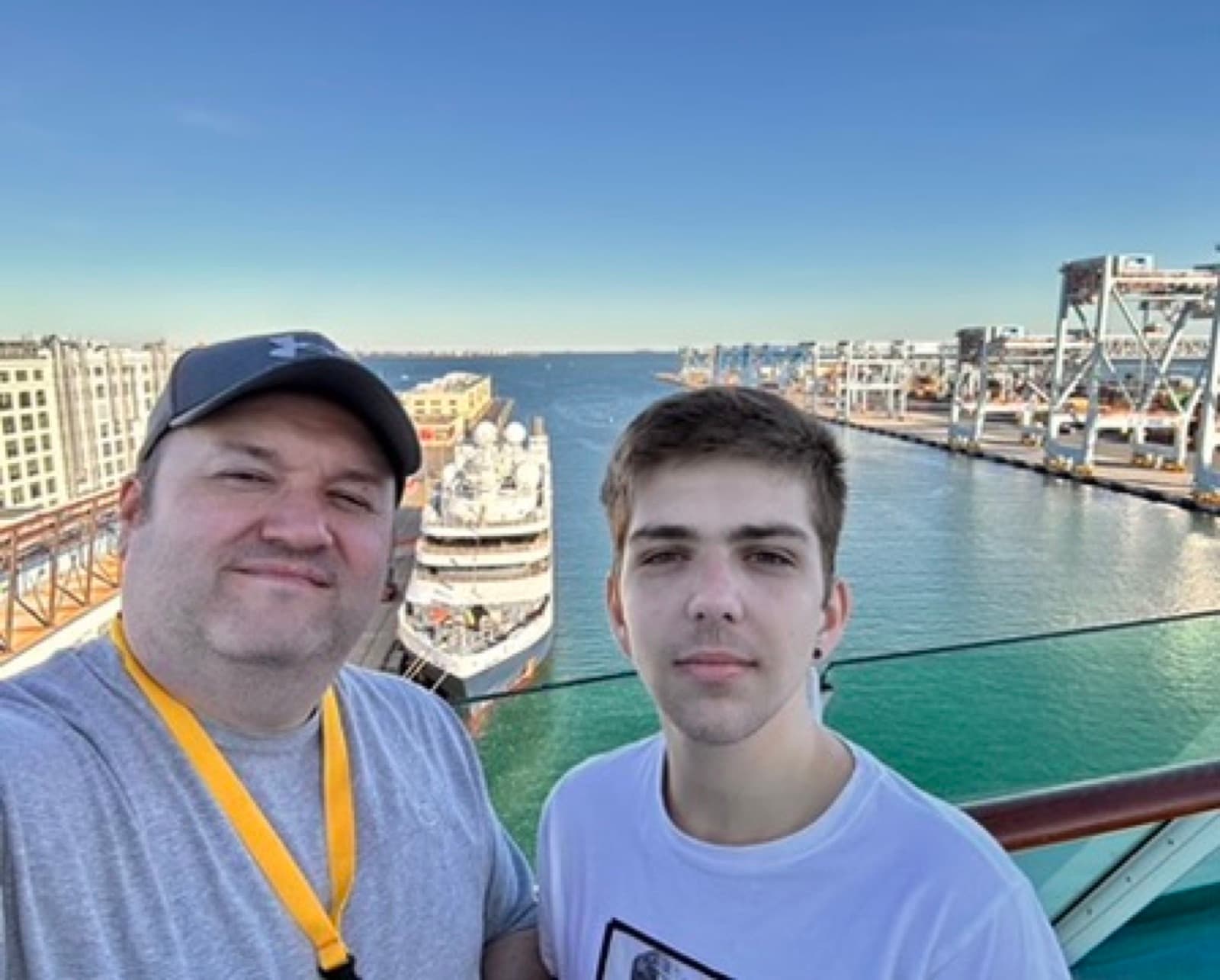 On deck leaving port