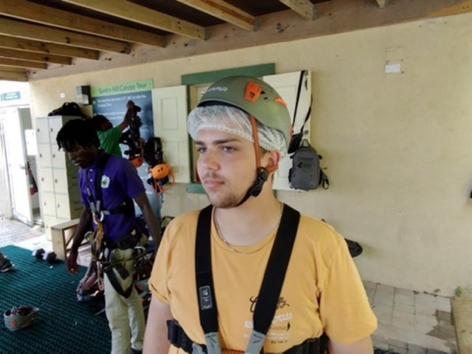 Gearing up for the zipline