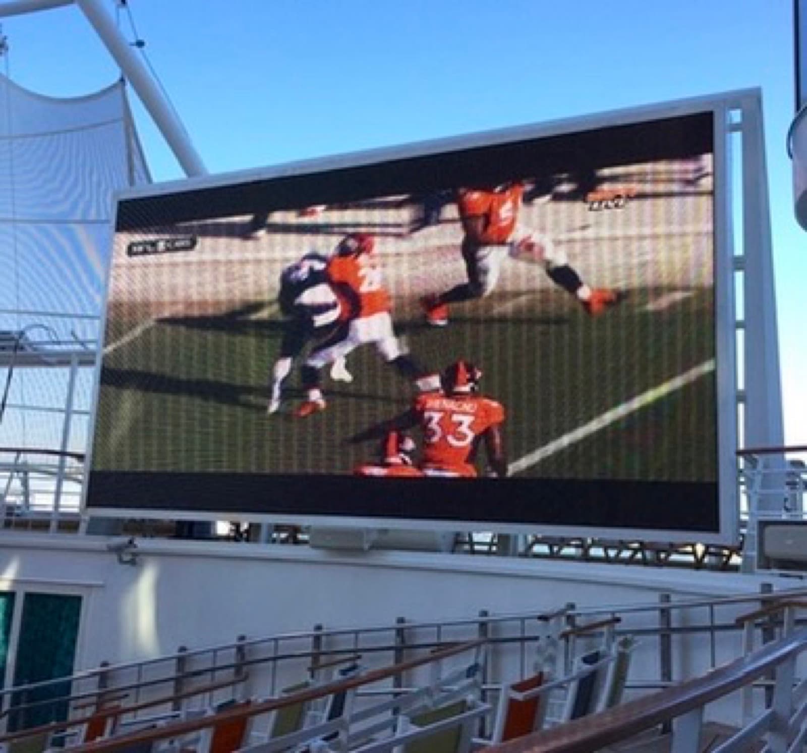 NFL on the cruise ship pool deck