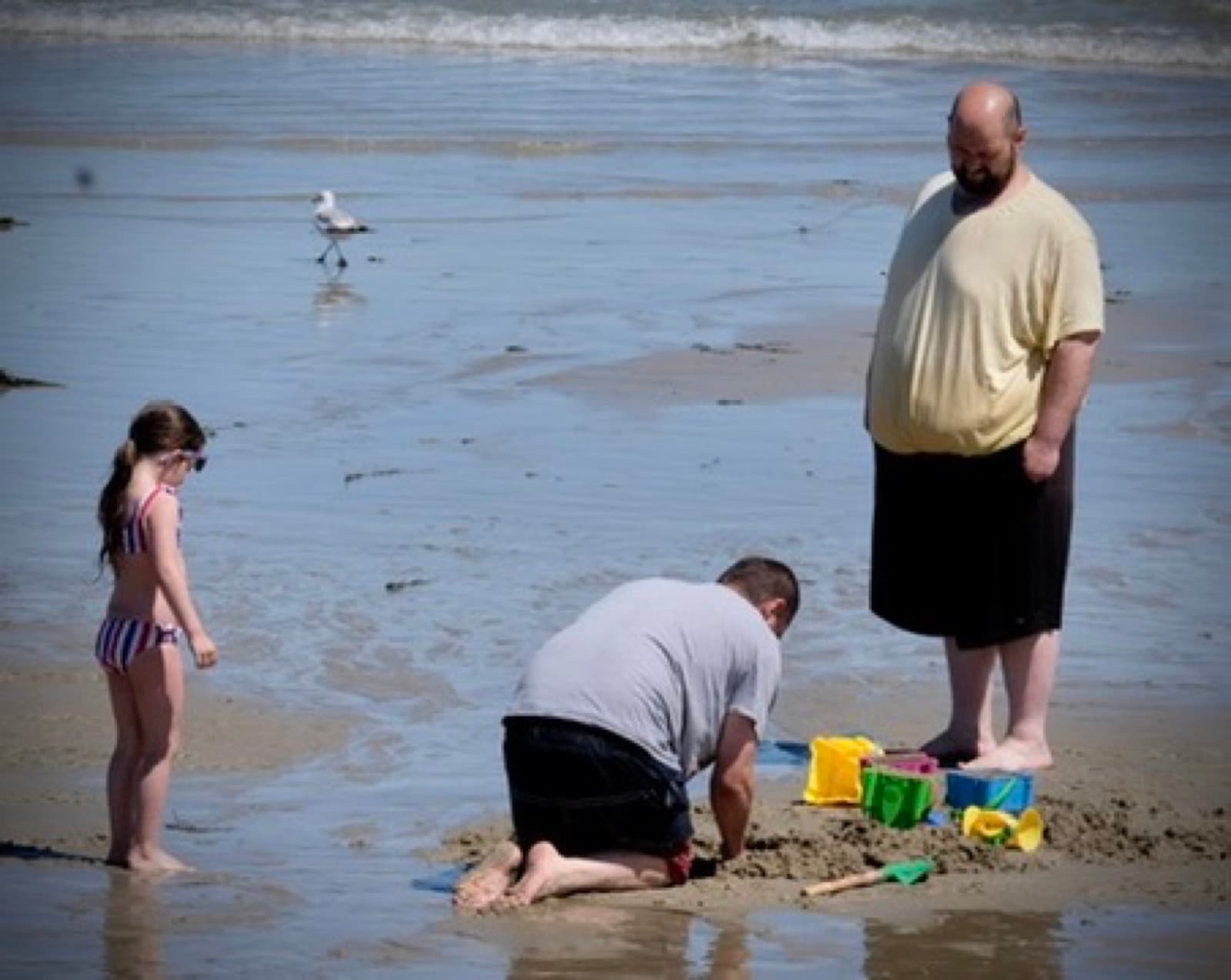 Beach day at Hampton — building sand castles