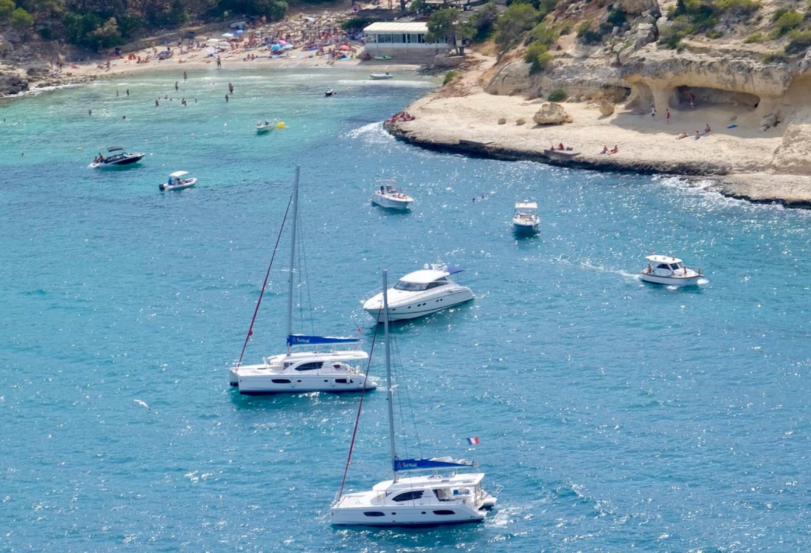 Mallorca marina and beach from the air