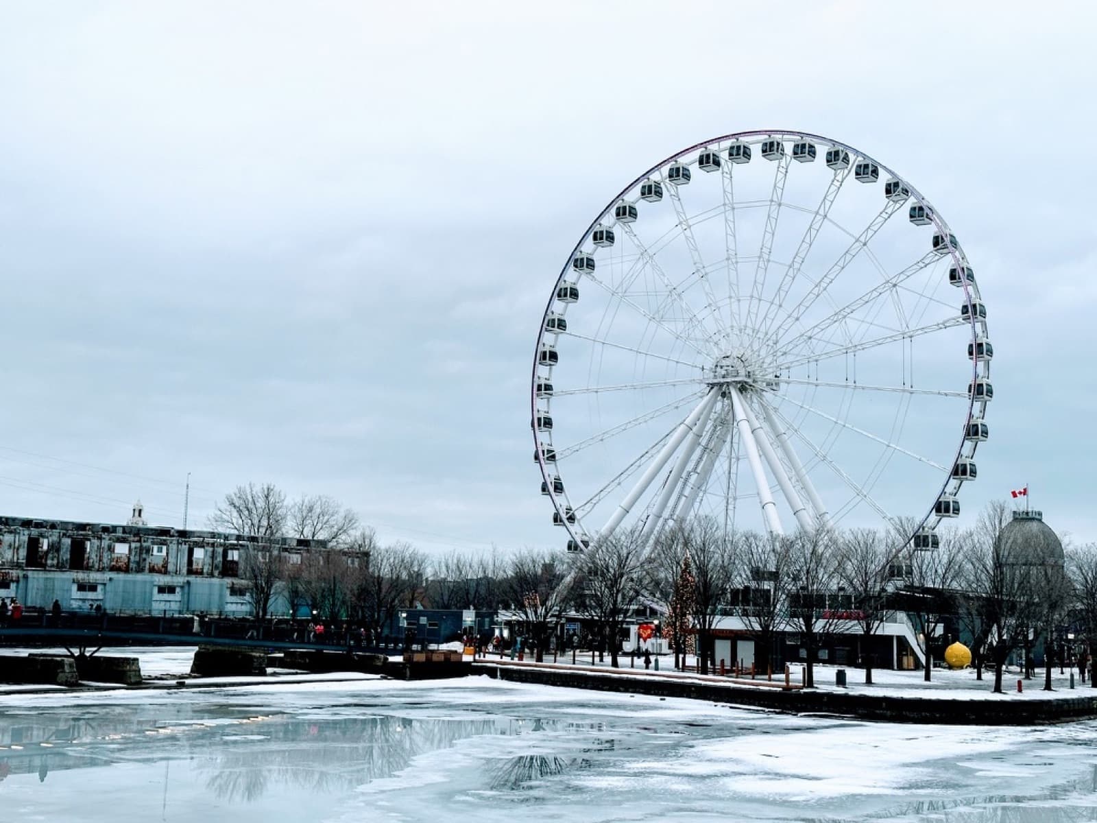 La Grande Roue at the Old Port in the snow