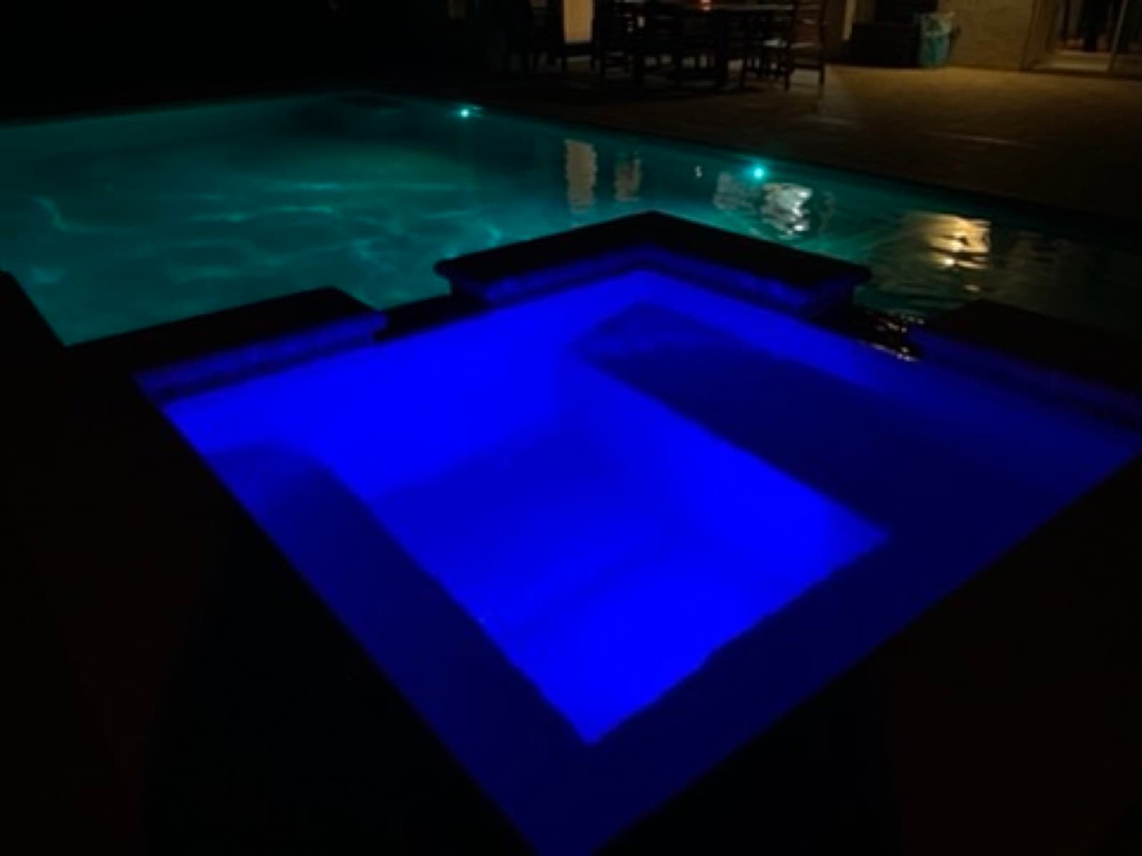 Hot tub in blue light