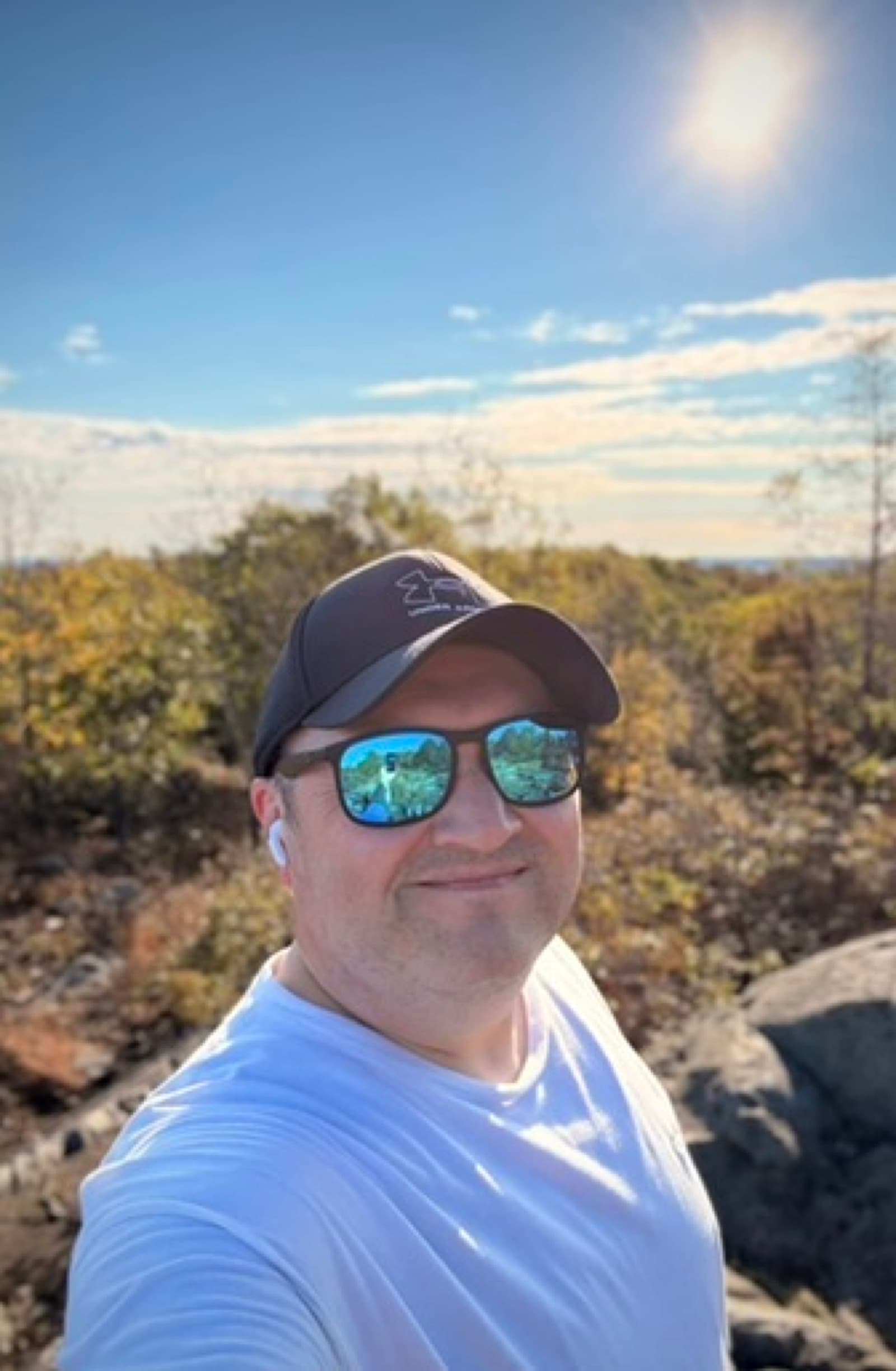 Summit with fall foliage panorama